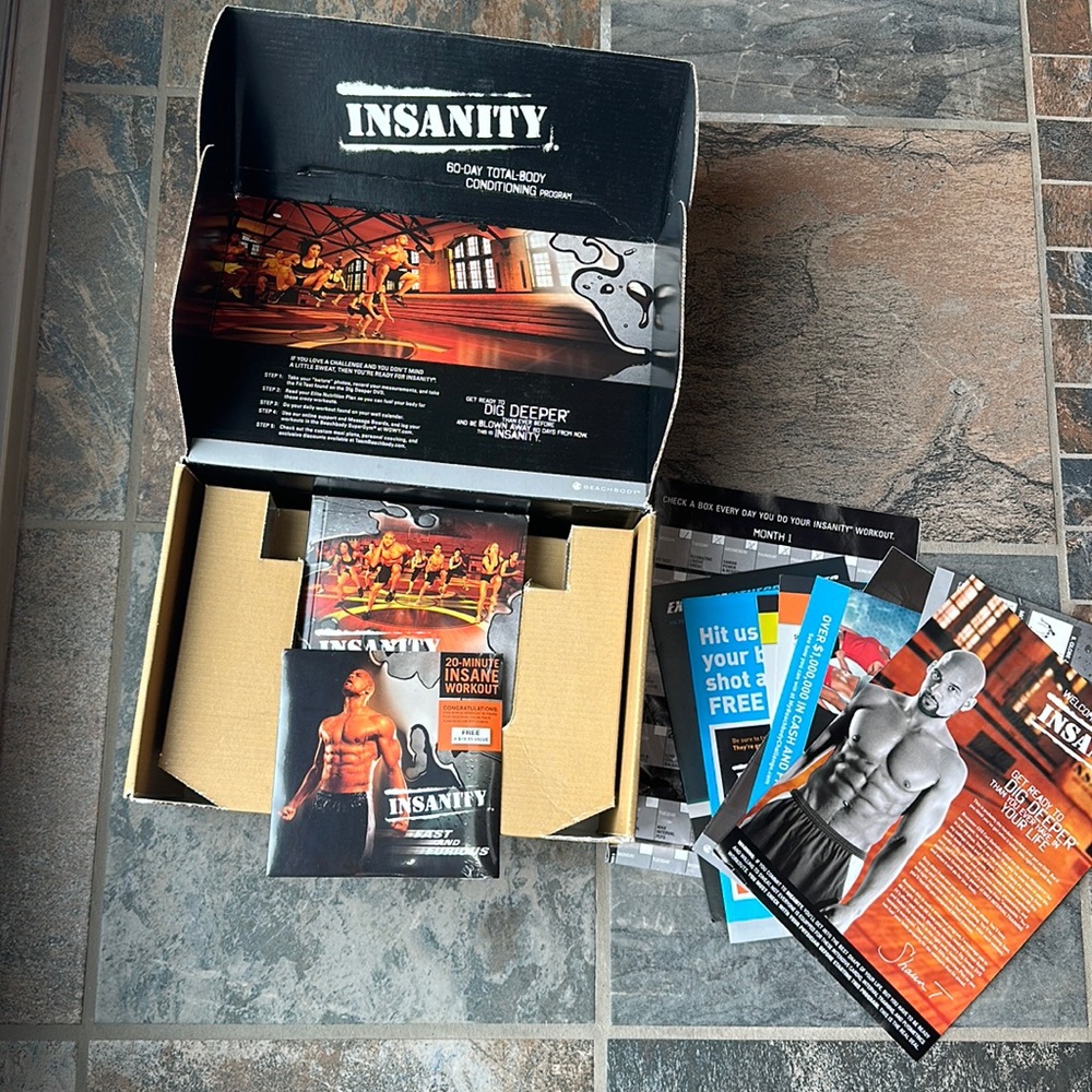 Beach Body INSANITY 60 Day Total Body Conditioning Program plus 20 min INSANE